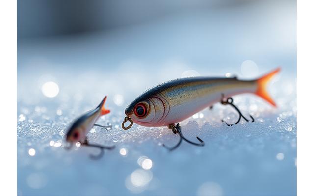 冬の微波動系ワームとジグヘッド