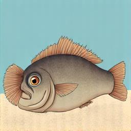 海底に身を潜めるヒラメのイラスト